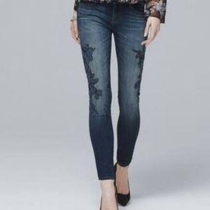 Gently Worn! WHBM Floral Skinny Ankle Sz 4